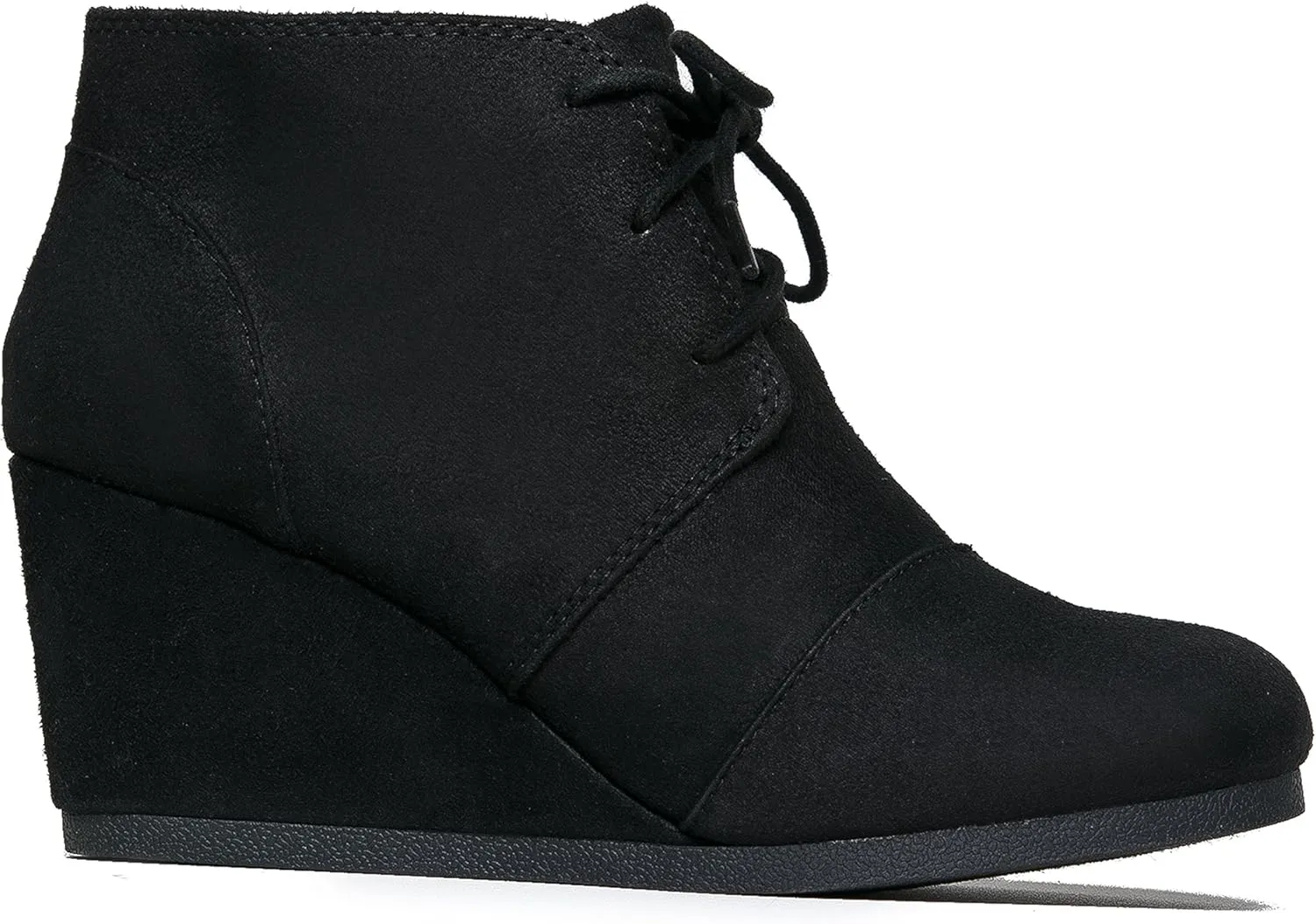 J. Adams Women's Roxy Wedge Ankle Boots, Casual Lace Up Low Heel Closed Toe Booties for Fall and Winter
