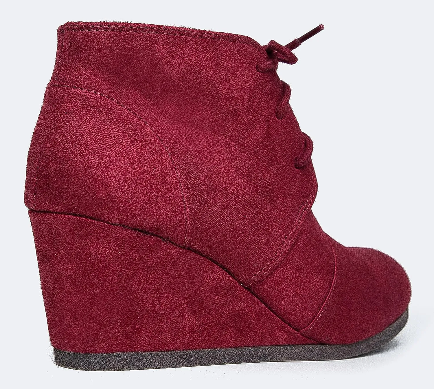 J. Adams Women's Roxy Wedge Ankle Boots, Casual Lace Up Low Heel Closed Toe Booties for Fall and Winter