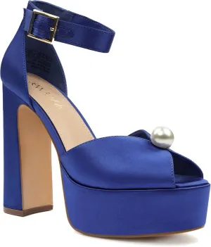 JENN ARDOR Platform High Heels for Women Sexy Peep Toe Chunky Heels Comfortable 4.5inch Block Heeled Sandals Pumps Ankle Strap Wedding Party Evening Dress Shoes