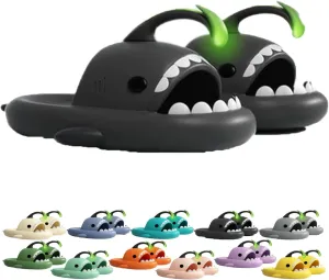 Jfxgjuv Angler Fish Slides - Shark Slides Angler Fish Slippers Glow in The Dark, Super Soft, Comfy, Silent and Anti-Slippery Slippers Sandals