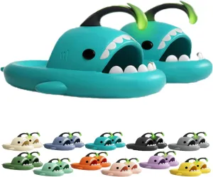 Jfxgjuv Angler Fish Slides - Shark Slides Angler Fish Slippers Glow in The Dark, Super Soft, Comfy, Silent and Anti-Slippery Slippers Sandals