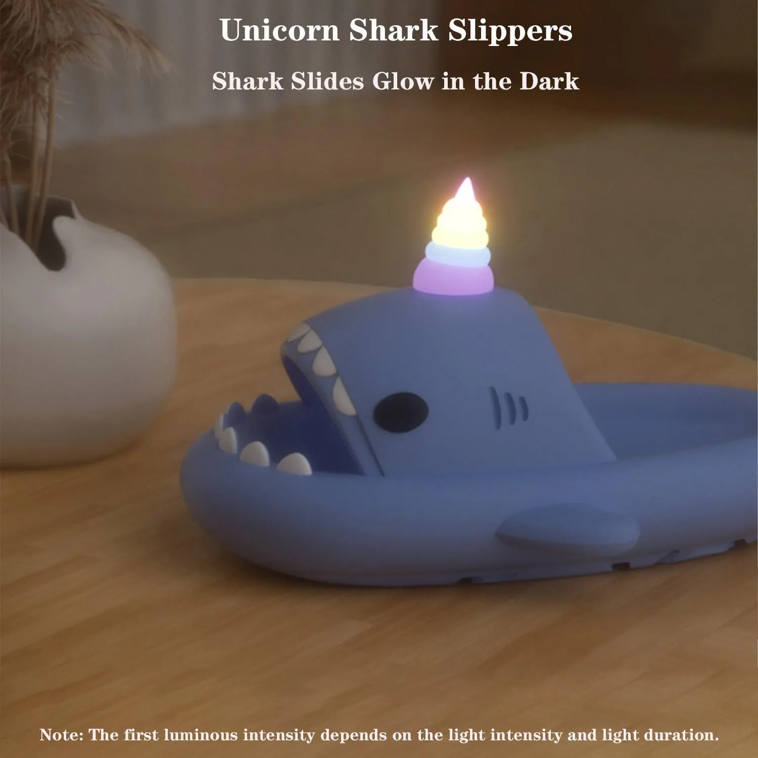 Jfxgjuv Luminous Shark Slippers Spooky Shark Slides Galaxy Shark Slides Shark Cloud Slides Glow in The Dark 3D Cartoon Christmas Halloween Shark Slides Sandals