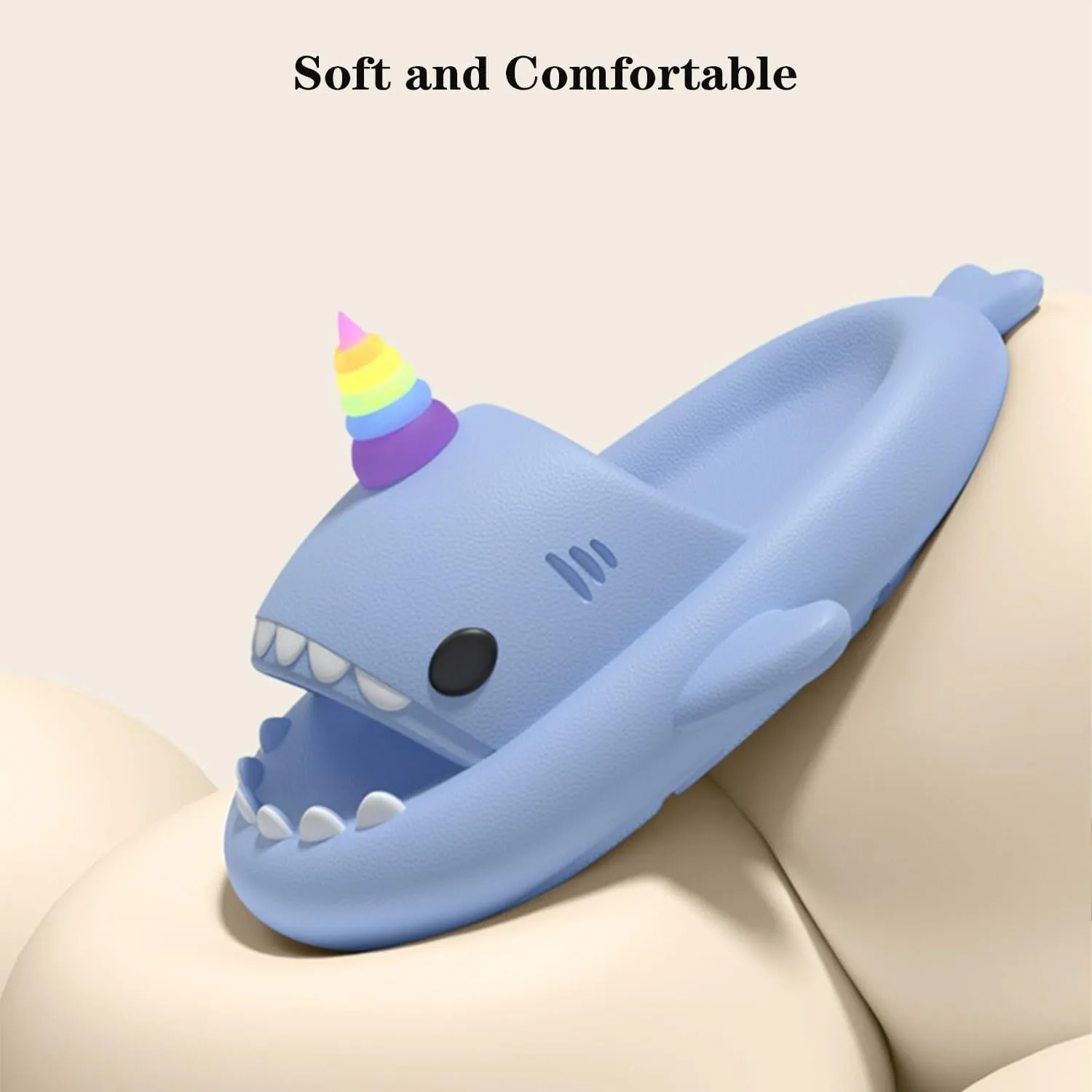 Jfxgjuv Luminous Shark Slippers Spooky Shark Slides Galaxy Shark Slides Shark Cloud Slides Glow in The Dark 3D Cartoon Christmas Halloween Shark Slides Sandals