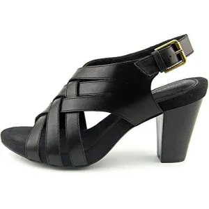 Justyne Open Toe Casual Leather Strappy Sandals Black Size 9