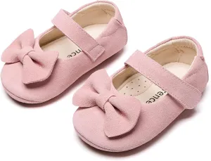 Kiderence Baby Girls Prewalker Mary Jane Flats Bowknot Princess Dress Shoes (Infant/Toddler)
