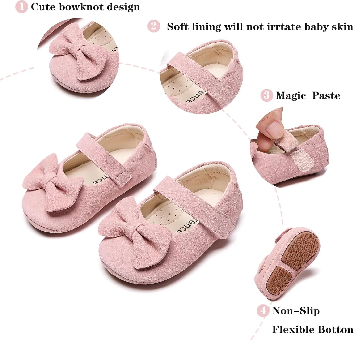 Kiderence Baby Girls Prewalker Mary Jane Flats Bowknot Princess Dress Shoes (Infant/Toddler)