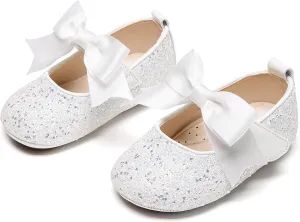Kiderence Baby Girls Prewalker Mary Jane Flats Bowknot Princess Dress Shoes (Infant/Toddler)