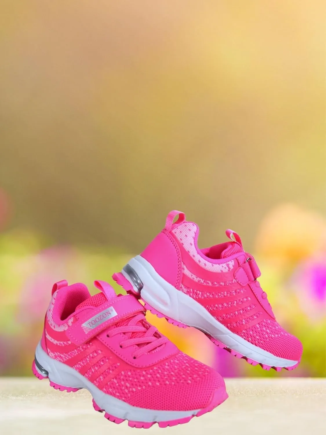 Kids Girls and Boys Lightweight Strap Running Athletic School Sneakers Shoes