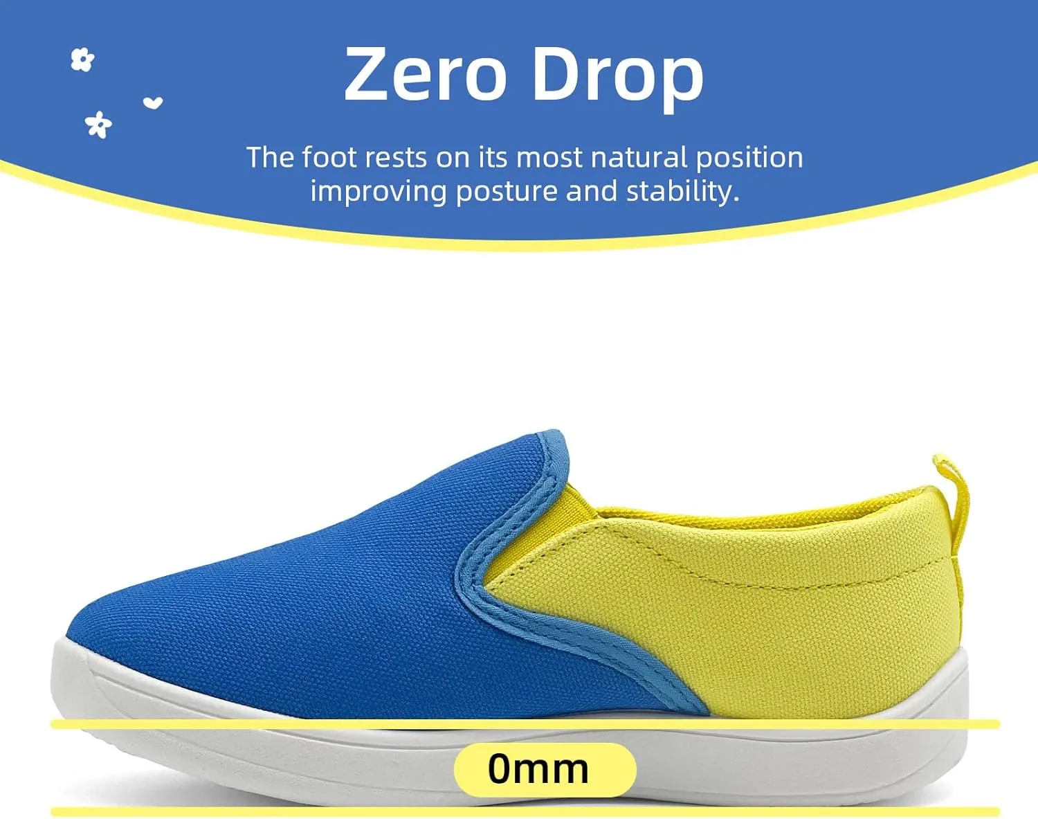 Kids Shoes Canvas Sneakers Kids Slip on Wide Toe Box Barefoot Shoes Comfortable Lightweight Running Tennis Athletic Sports Sneakers for Boys Girls
