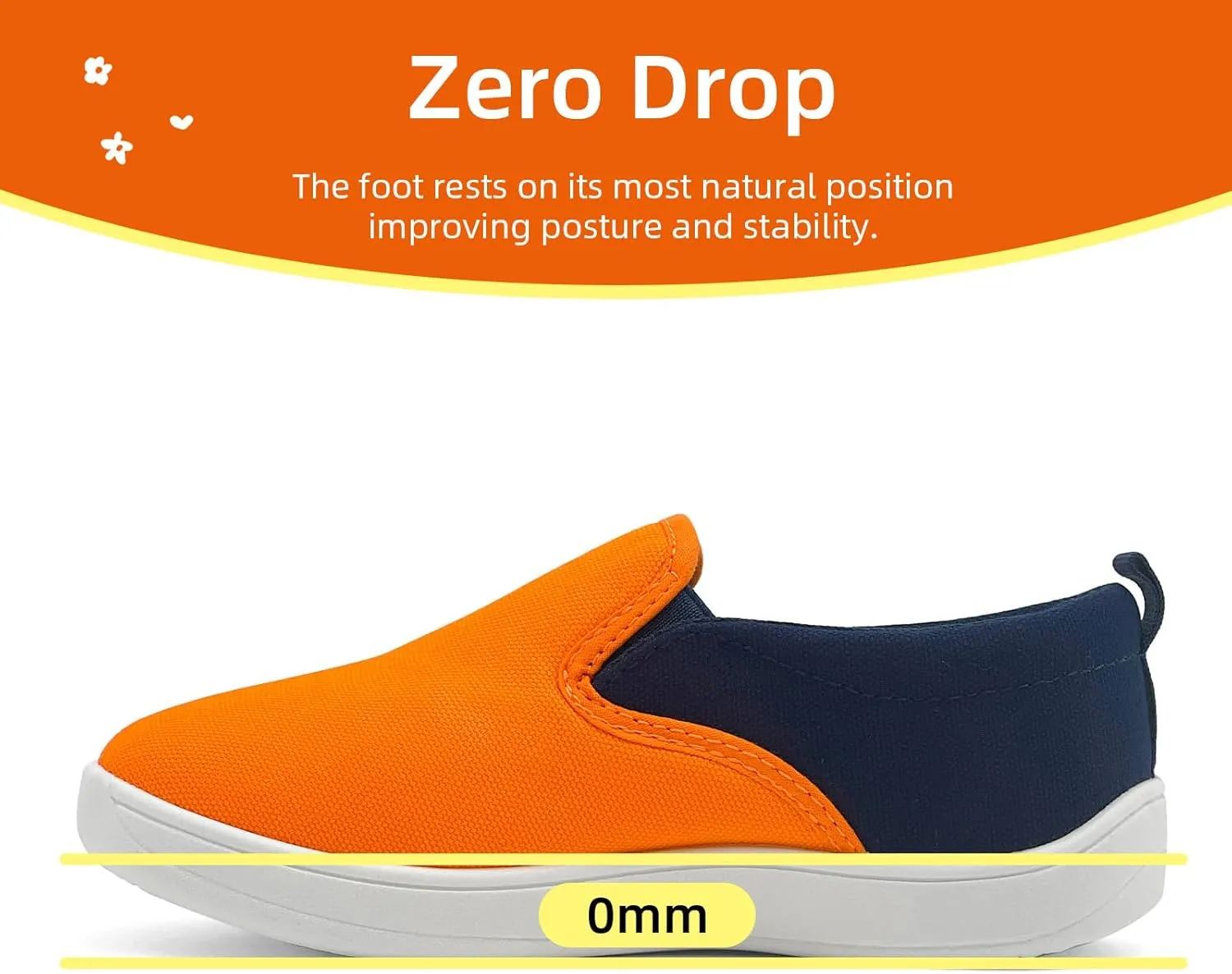 Kids Shoes Canvas Sneakers Kids Slip on Wide Toe Box Barefoot Shoes Comfortable Lightweight Running Tennis Athletic Sports Sneakers for Boys Girls
