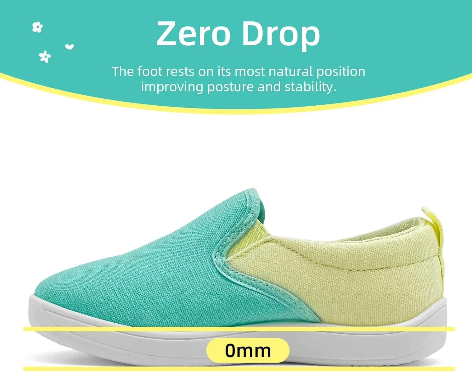 Kids Shoes Canvas Sneakers Kids Slip on Wide Toe Box Barefoot Shoes Comfortable Lightweight Running Tennis Athletic Sports Sneakers for Boys Girls