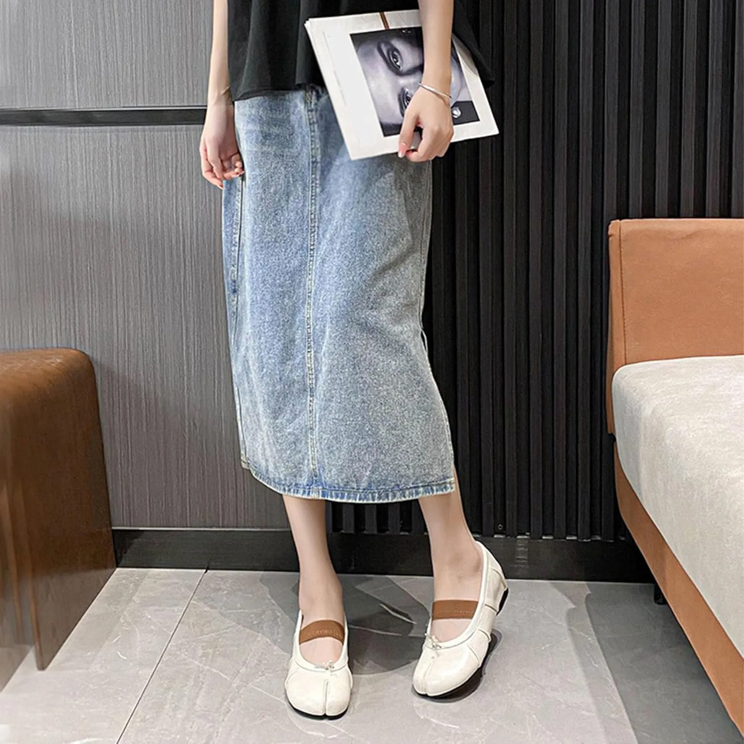 KOKOMOMO Split Toe Ballet Flats for Women Japanese Tabi Shoes Comfortable Flat Ballerina Shoe Low Heel Light Weight Walking Office Dress Shoes