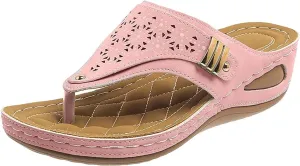 Kubbon Wedge Sandals for Women Comfortable Open Toe Platform Flips Slip On Walking Beach Slides Casual Summer Orthotic Flip Flops with Arch Support