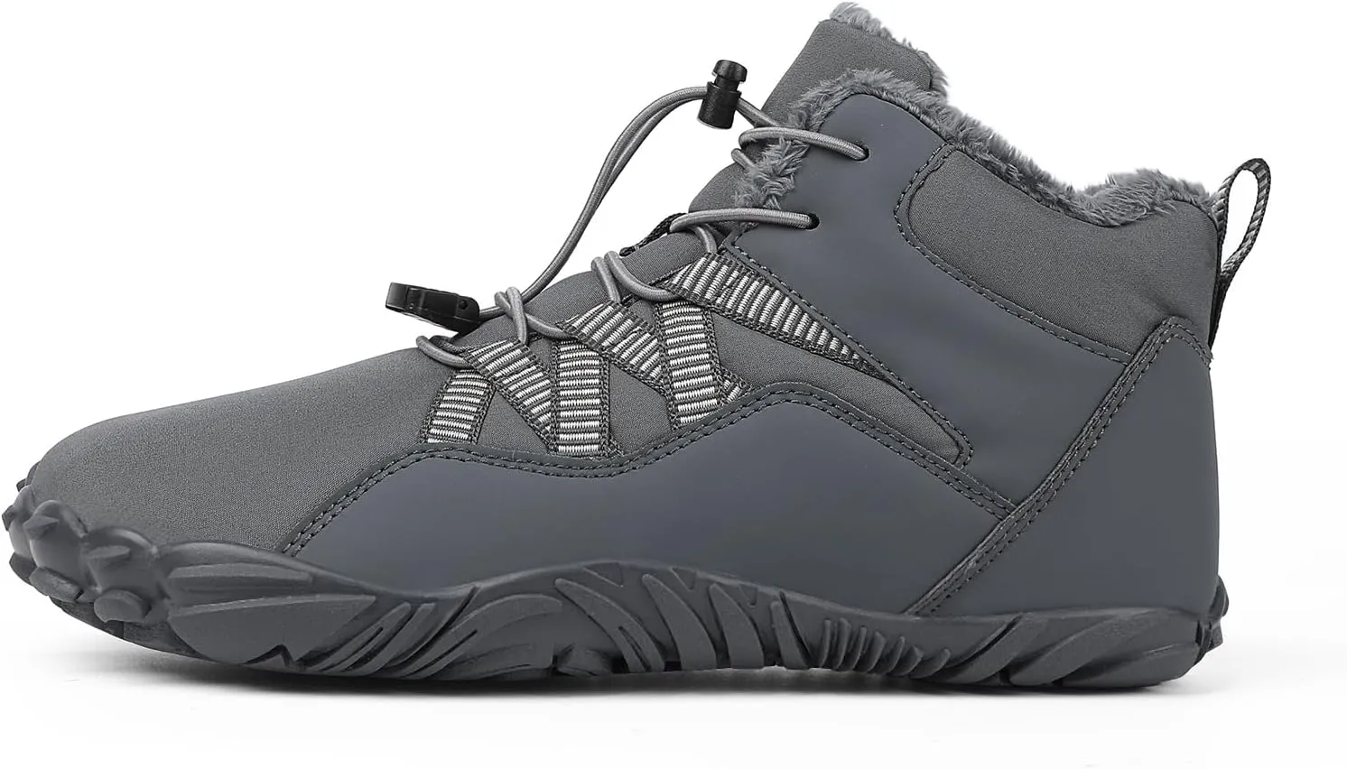 Kubbon Women's Winter Snow Boots,Soft Cozy Fur Lined Adjustable Slip-on Non Slip Booties Wide Toe Box Zero Drop Ankle Booties，Waterproof Outdoor Hiking Sneakers