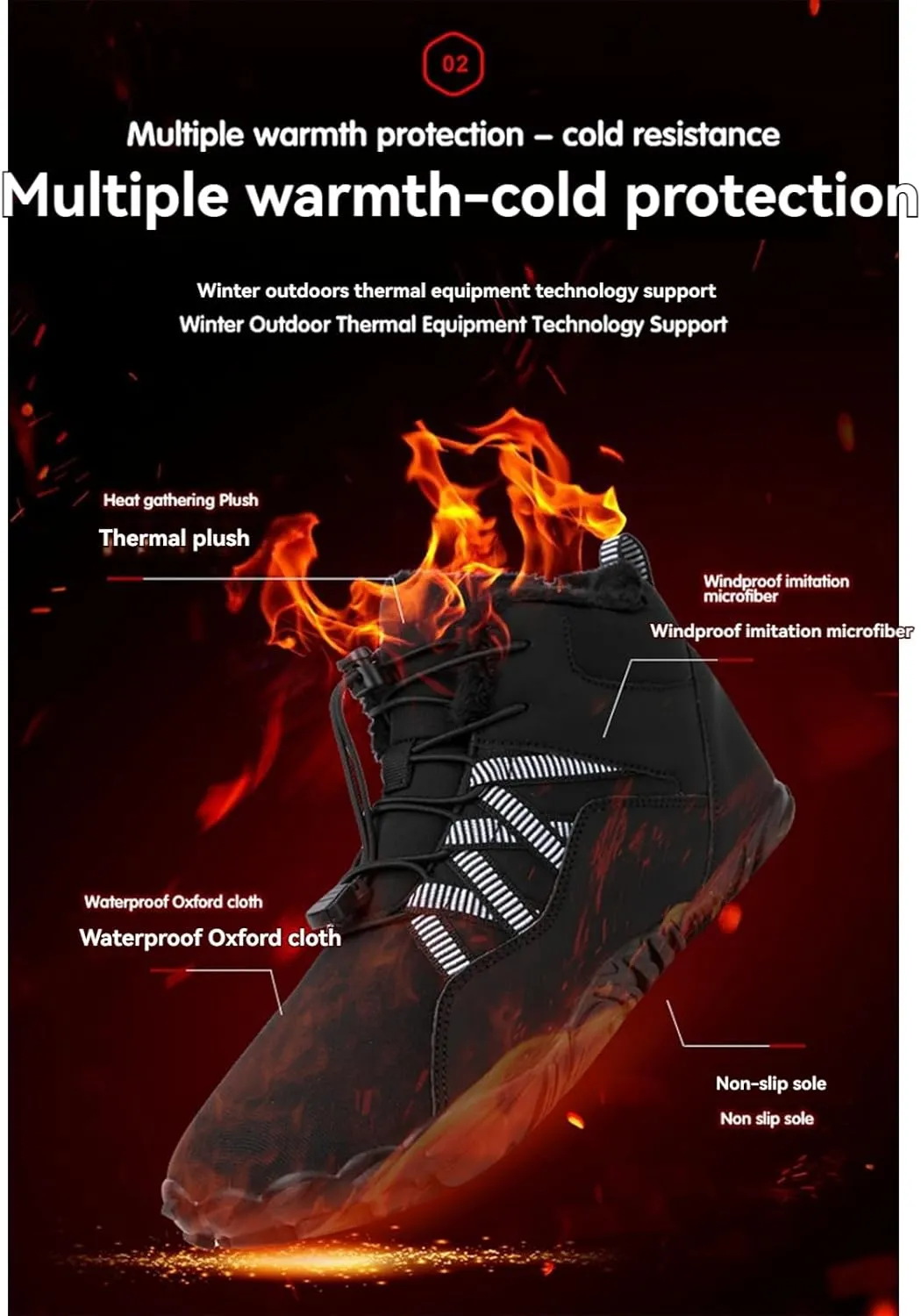 Kubbon Women's Winter Snow Boots,Soft Cozy Fur Lined Adjustable Slip-on Non Slip Booties Wide Toe Box Zero Drop Ankle Booties，Waterproof Outdoor Hiking Sneakers