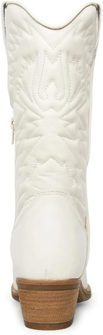 Ladmiple Cowboy Boots For Women Wide Calf Knee High Cowgirl Boots Western Embroidered Pull On Chunky Heel Fashion Boots