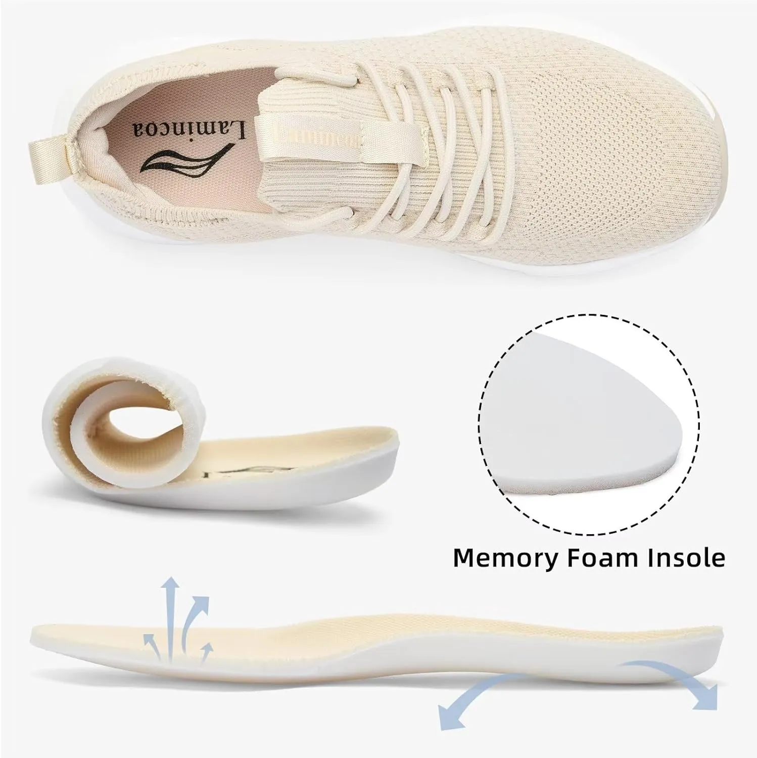 Lamincoa Women's Running Shoes Slip on Walking Sneaker Lightweight Tennis Shoes Casual Athletic Sneakers for Outdoor Gym Workout