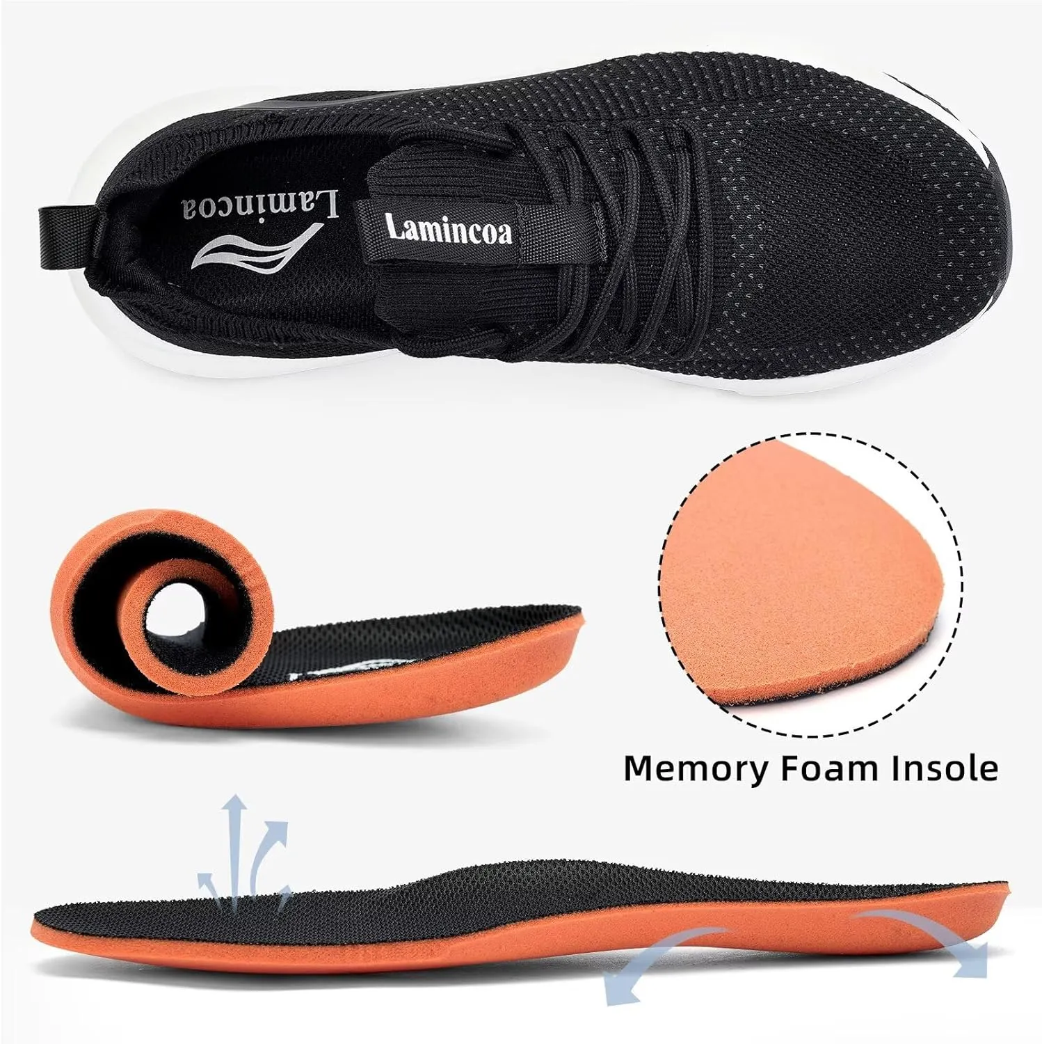 Lamincoa Women's Running Shoes Slip on Walking Sneaker Lightweight Tennis Shoes Casual Athletic Sneakers for Outdoor Gym Workout