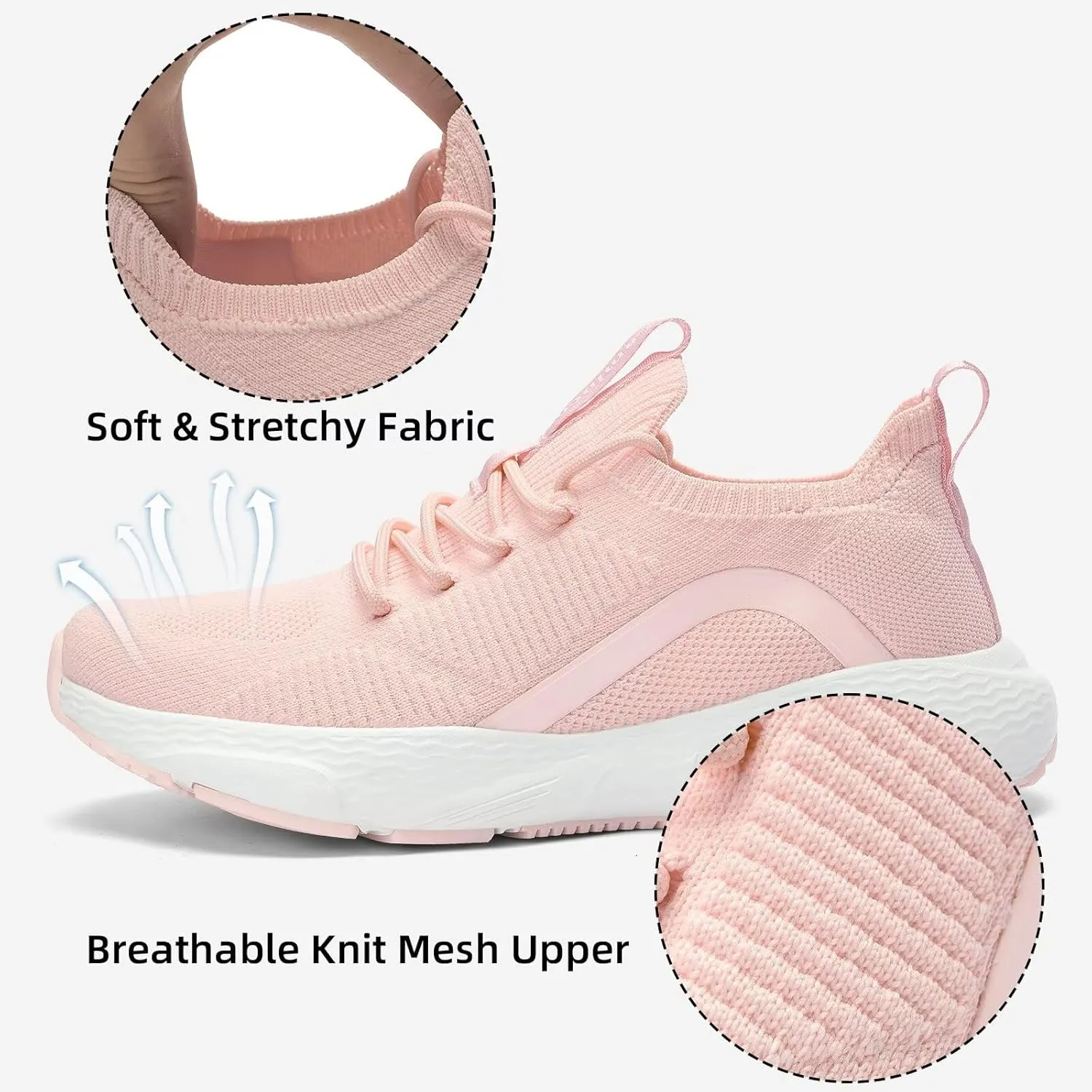 Lamincoa Women's Running Shoes Slip on Walking Sneaker Lightweight Tennis Shoes Casual Athletic Sneakers for Outdoor Gym Workout