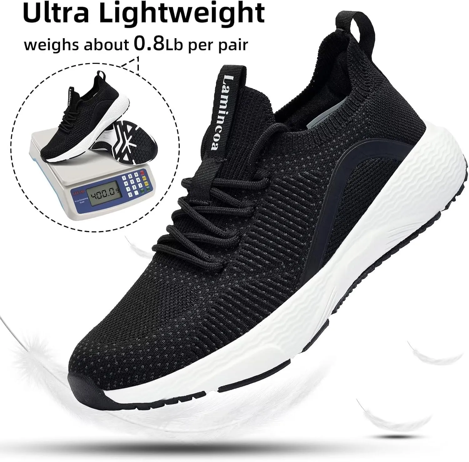 Lamincoa Women's Running Shoes Slip on Walking Sneaker Lightweight Tennis Shoes Casual Athletic Sneakers for Outdoor Gym Workout