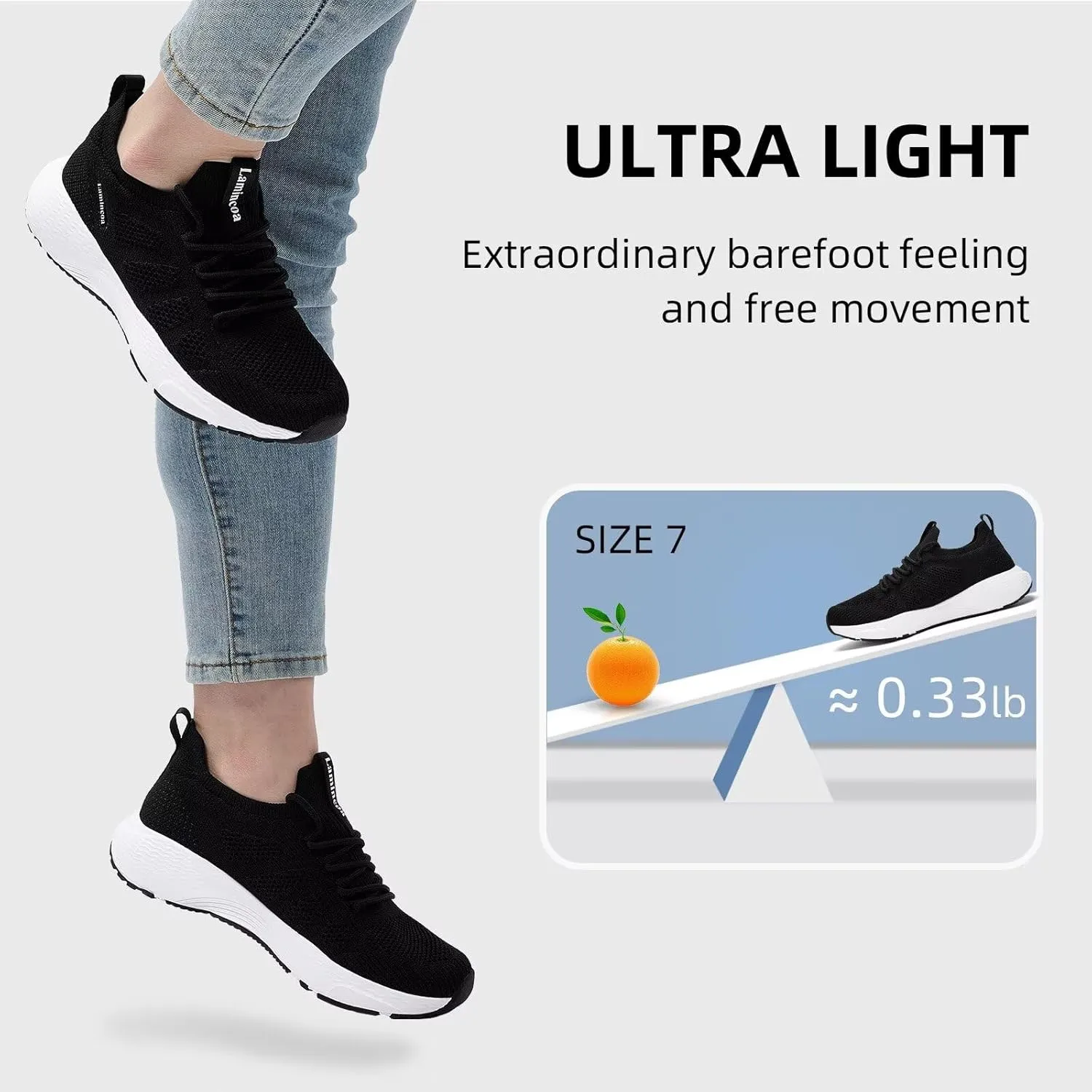 Lamincoa Women's Walking Running Sneakers Slip on Tennis Shoes Casual Athltic Gym Workout Sneakers