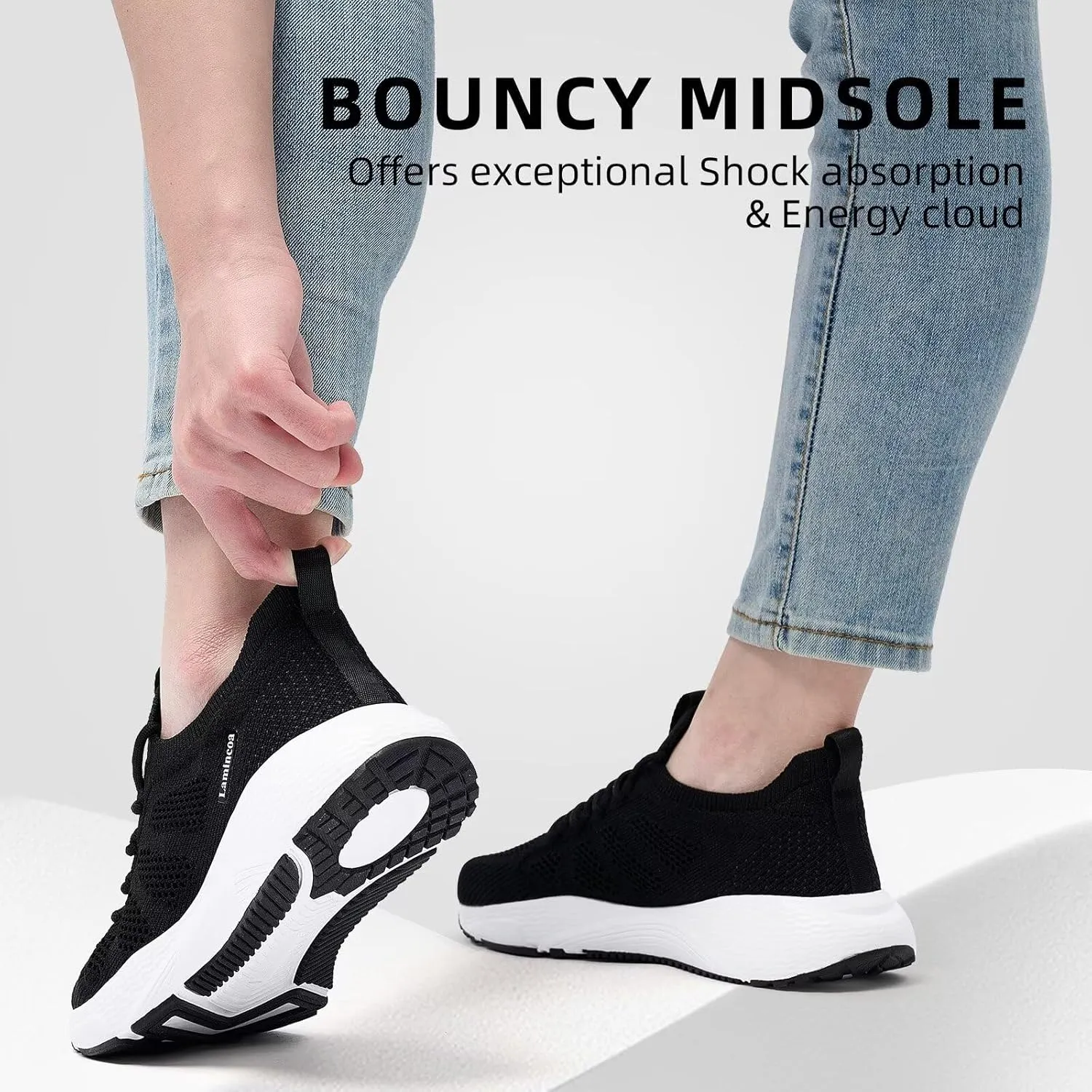 Lamincoa Women's Walking Running Sneakers Slip on Tennis Shoes Casual Athltic Gym Workout Sneakers