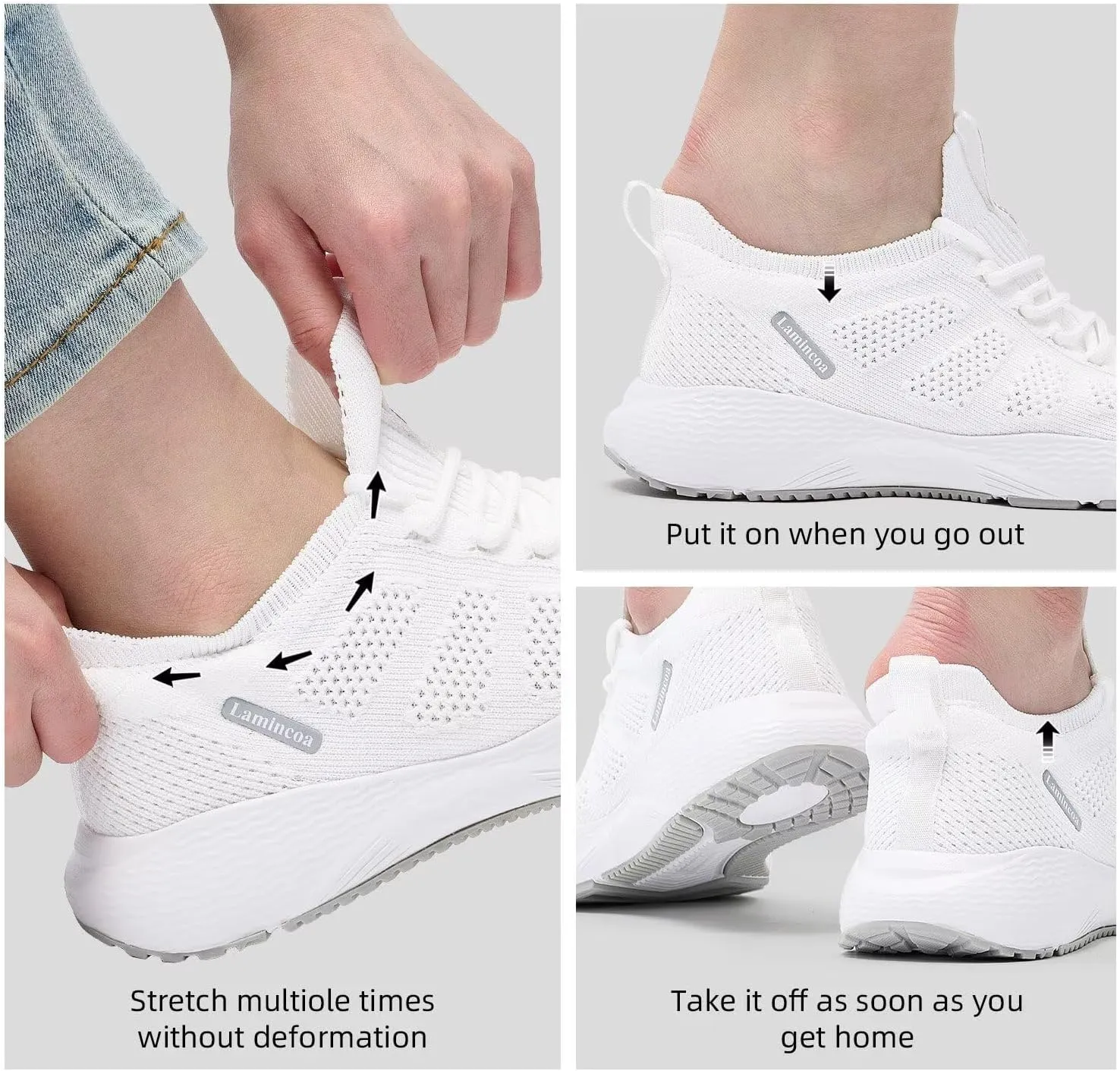 Lamincoa Women's Walking Running Sneakers Slip on Tennis Shoes Casual Athltic Gym Workout Sneakers