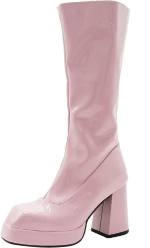 LanreyTaley Women Fashion Boots Platform Knee High Chunky Block High Heel Boots Zipper Cosplay Boots
