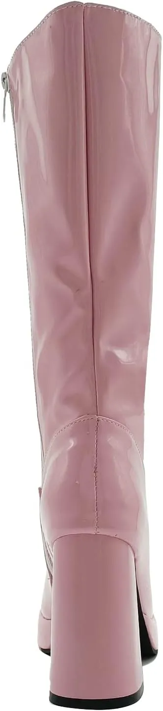 LanreyTaley Women Fashion Boots Platform Knee High Chunky Block High Heel Boots Zipper Cosplay Boots