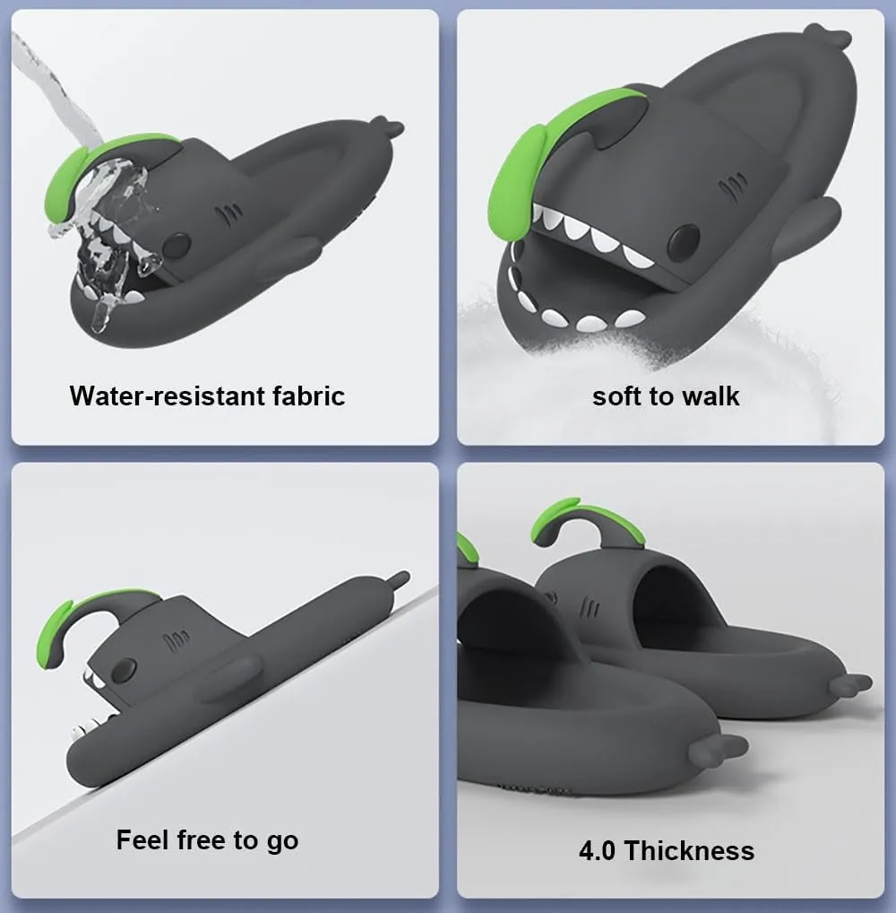 Lantern Fish Shark Slippers, Angler Fish Slides, Glow in the Dark Super Soft, Comfy, Shark Sandals For Women Men