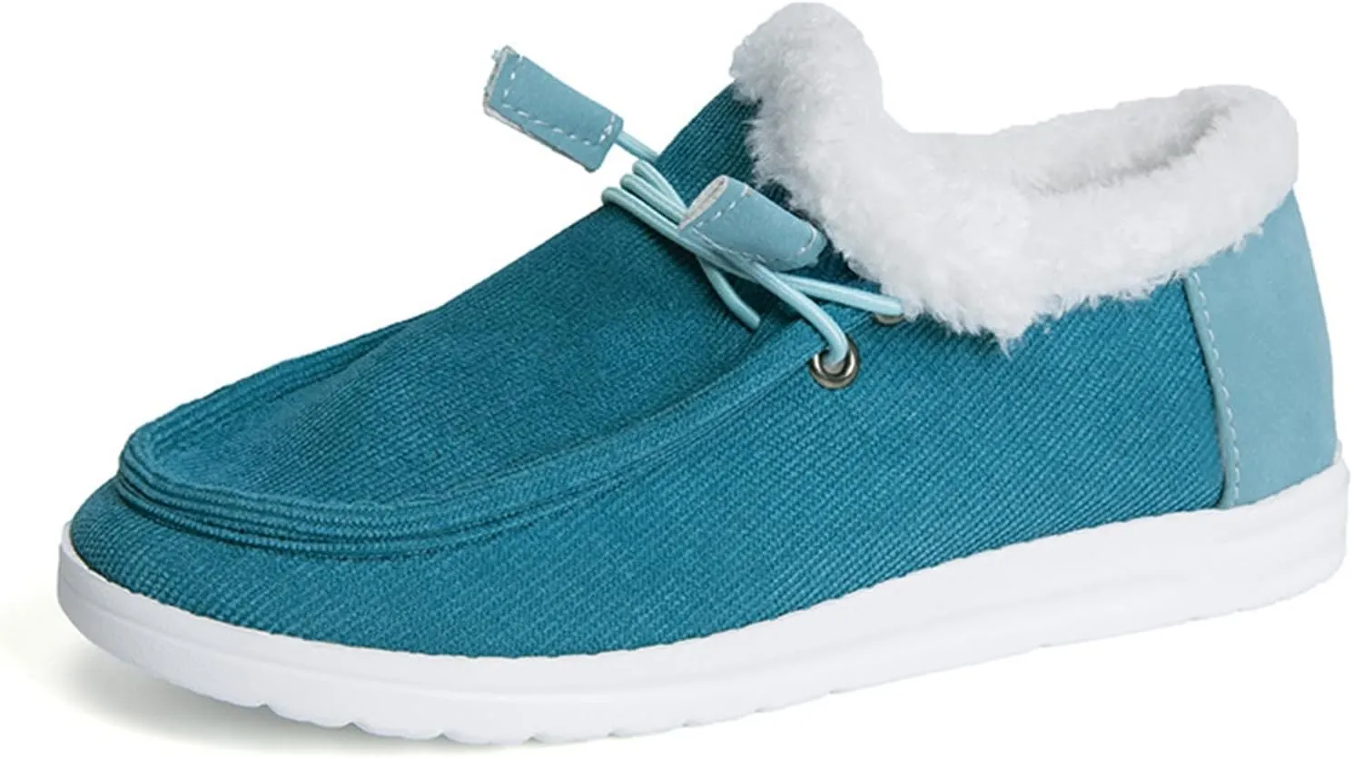 Lausiuoe Womens Winter Boots With Fur Lined Warm Snow Fuzzy Ankle Booties Flat Cute Silp On Comfortable Casual Loafers