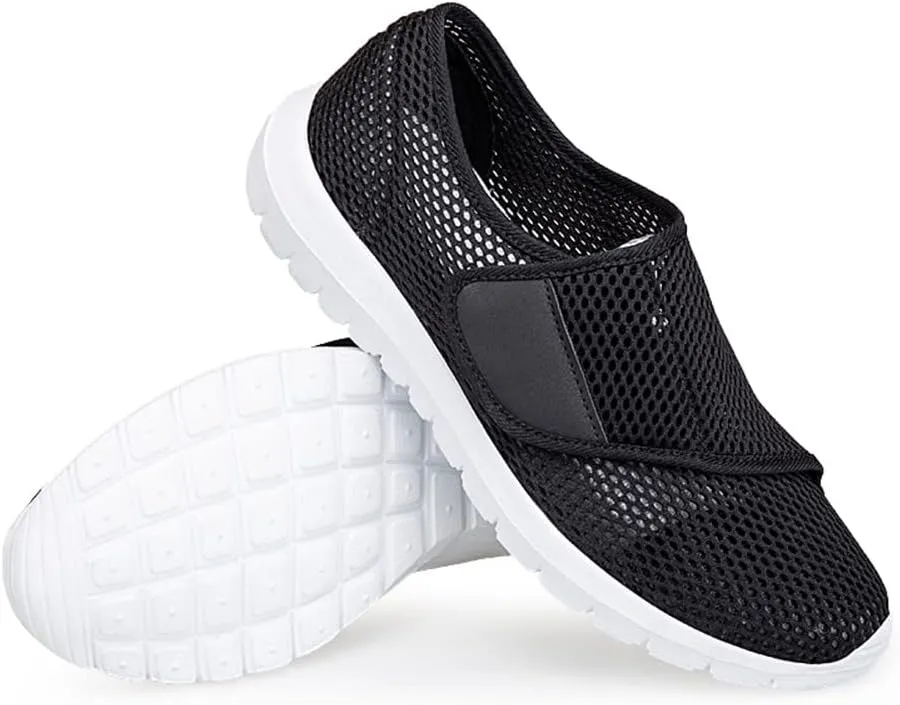 LEADER SHOW Men's Casual Comfort Walking Shoes Ultralight Flats Non-Slip Hook & Loop Fashion Sneakers