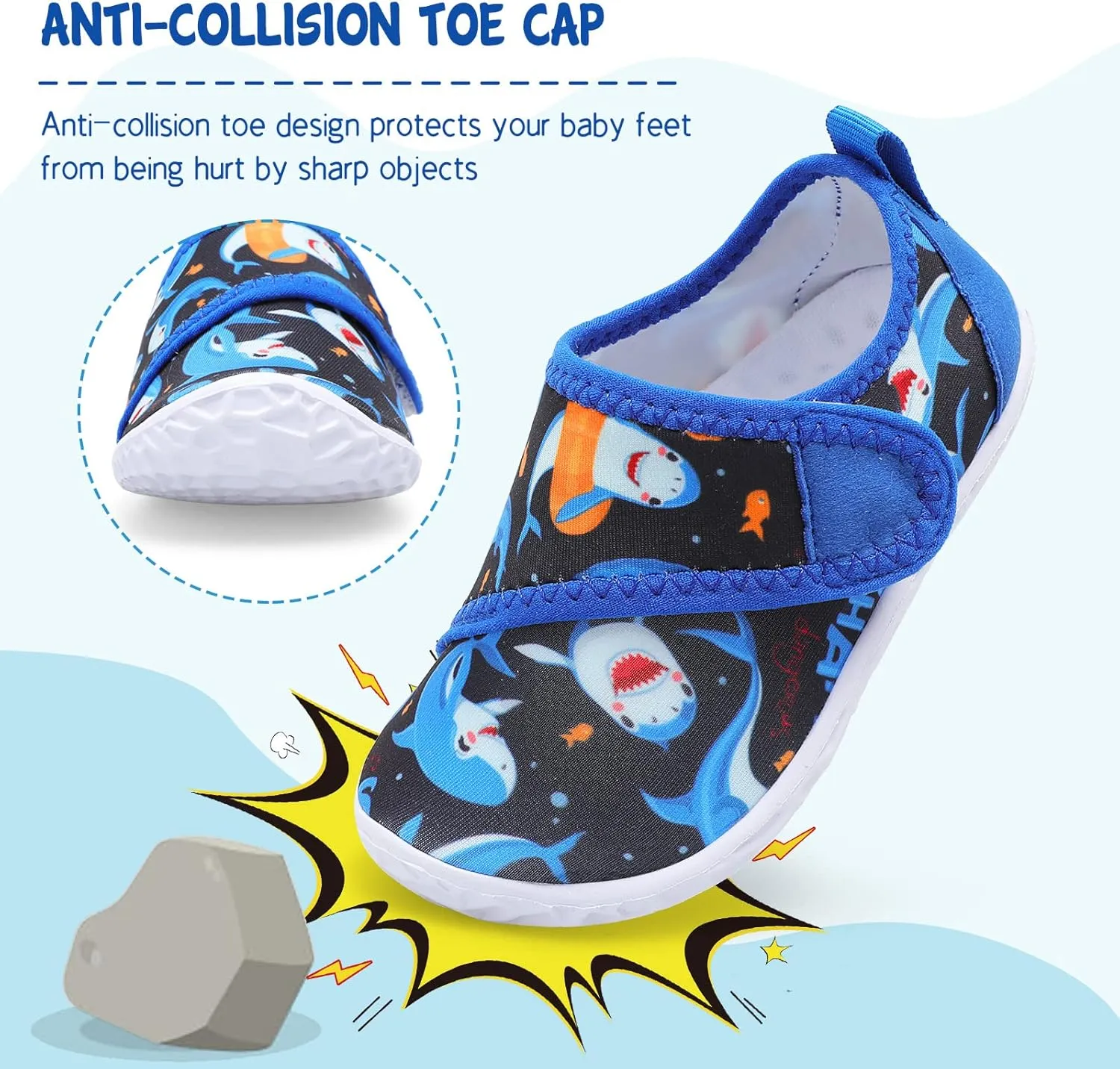 LeIsfIt Toddler Water Shoes Boys Girls Aqua Socks Kids Breathable Swim Shoes Non-Slip Barefoot Beach Shoes