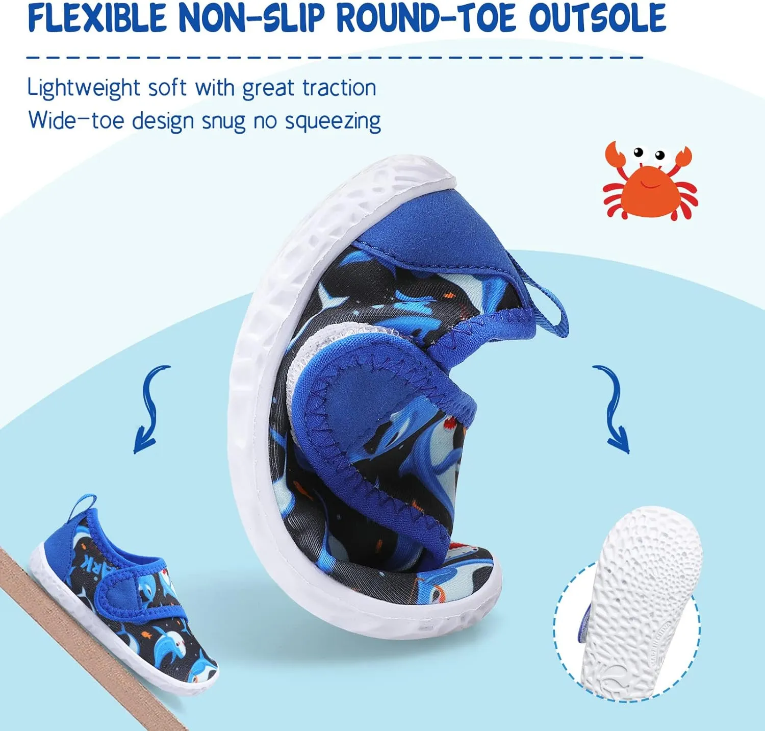 LeIsfIt Toddler Water Shoes Boys Girls Aqua Socks Kids Breathable Swim Shoes Non-Slip Barefoot Beach Shoes