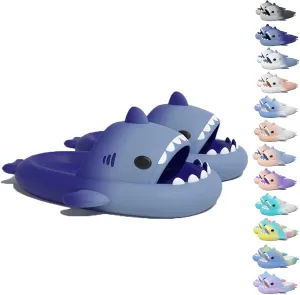 LELEBEAR Shark Swell Chanclas, Sharky Chanclas, Cloud Shark Slides Unisex Thick Sole Non-Slip Open Toe Shark Slippers