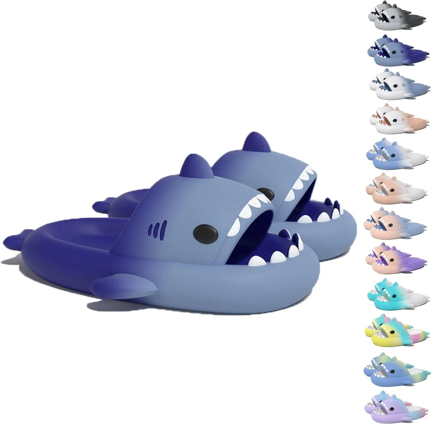 LELEBEAR Shark Swell Chanclas, Sharky Chanclas, Cloud Shark Slides Unisex Thick Sole Non-Slip Open Toe Shark Slippers