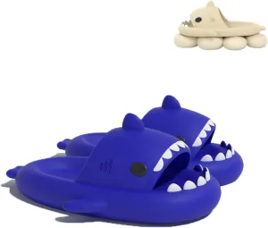 LELEBEAR Shark Swell Chanclas, Sharky Chanclas, Cloud Shark Slides Unisex Thick Sole Non-Slip Open Toe Shark Slippers