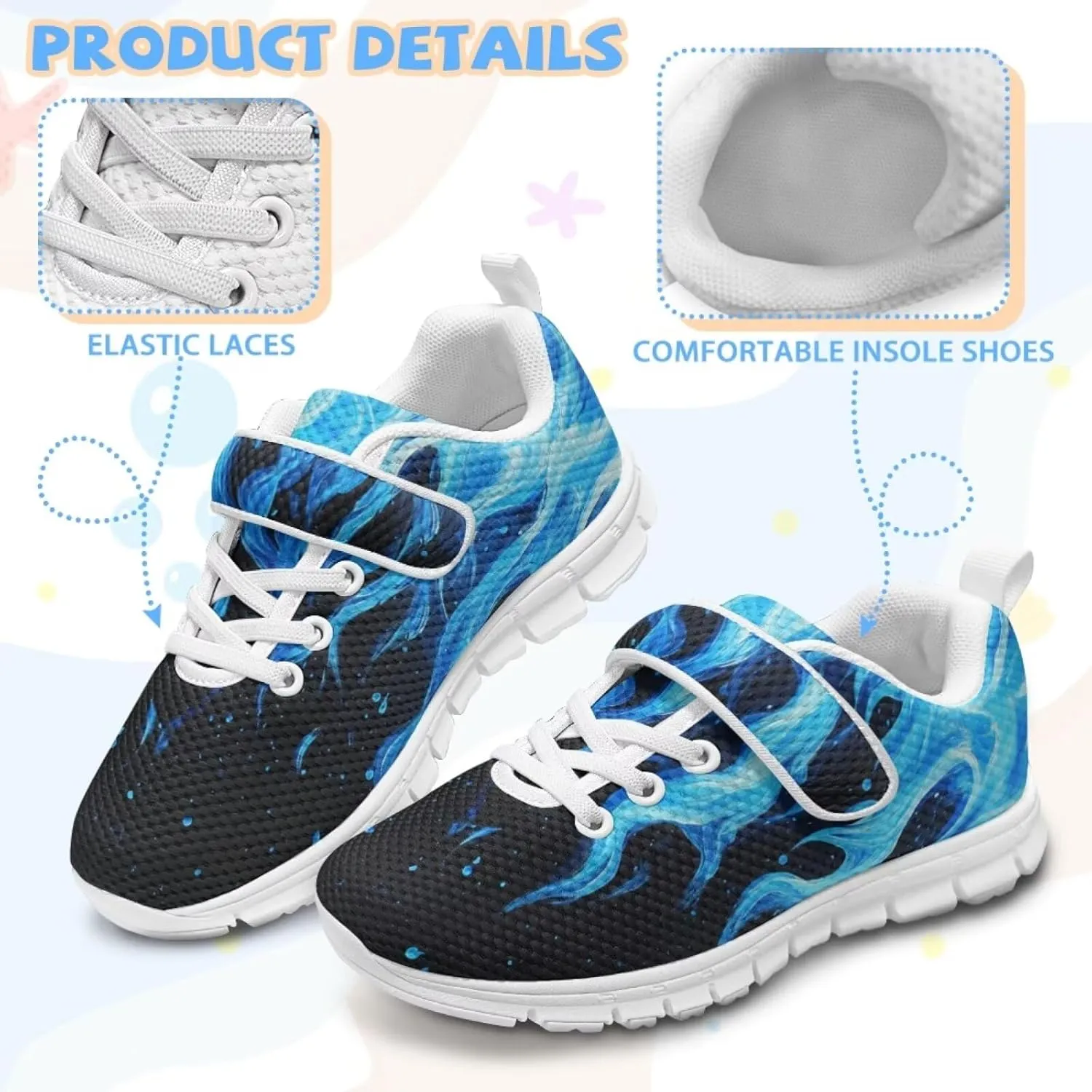 Little Boys Athletic Sneakers Sport Shoes Hook Loop Walking Strap Sneaker Hiking Birthday Shoe