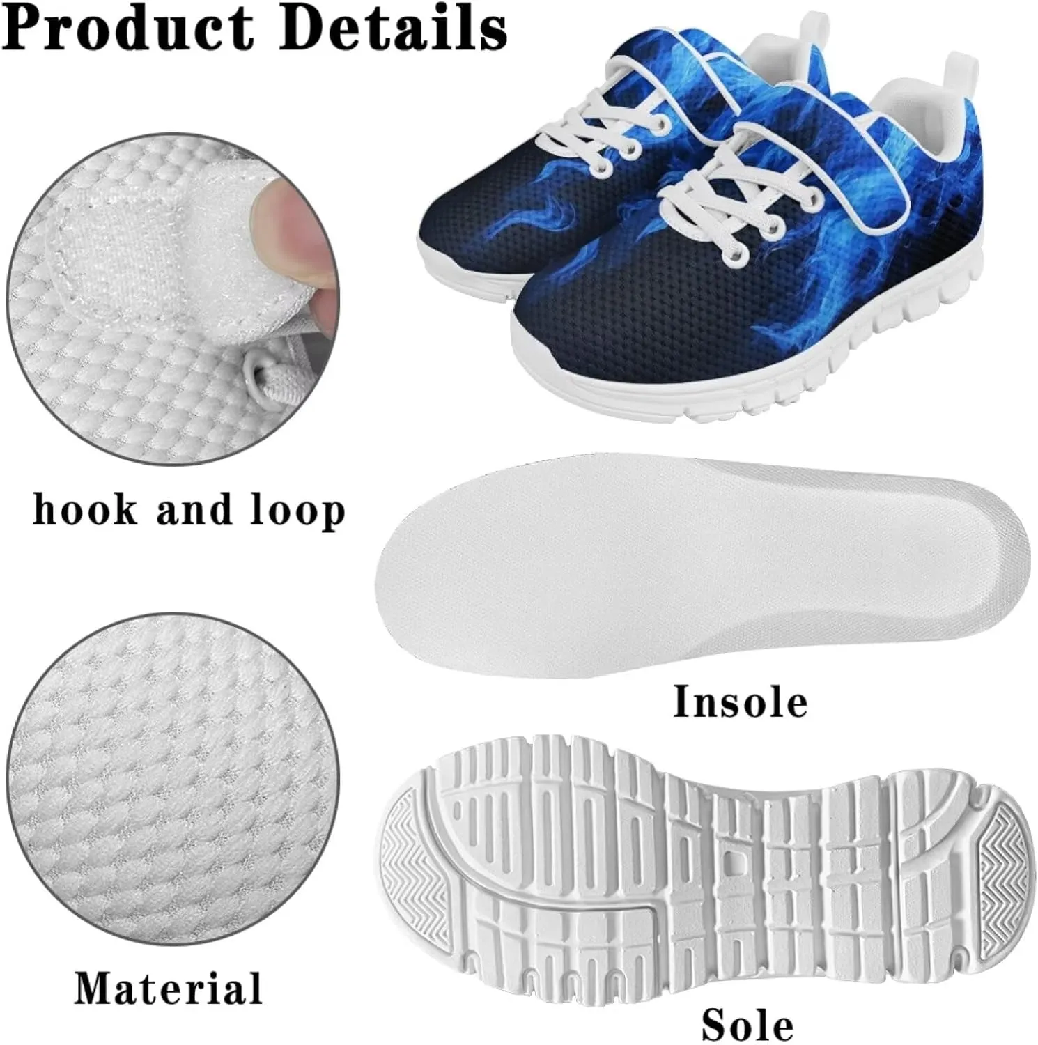 Little Boys Athletic Sneakers Sport Shoes Hook Loop Walking Strap Sneaker Hiking Birthday Shoe