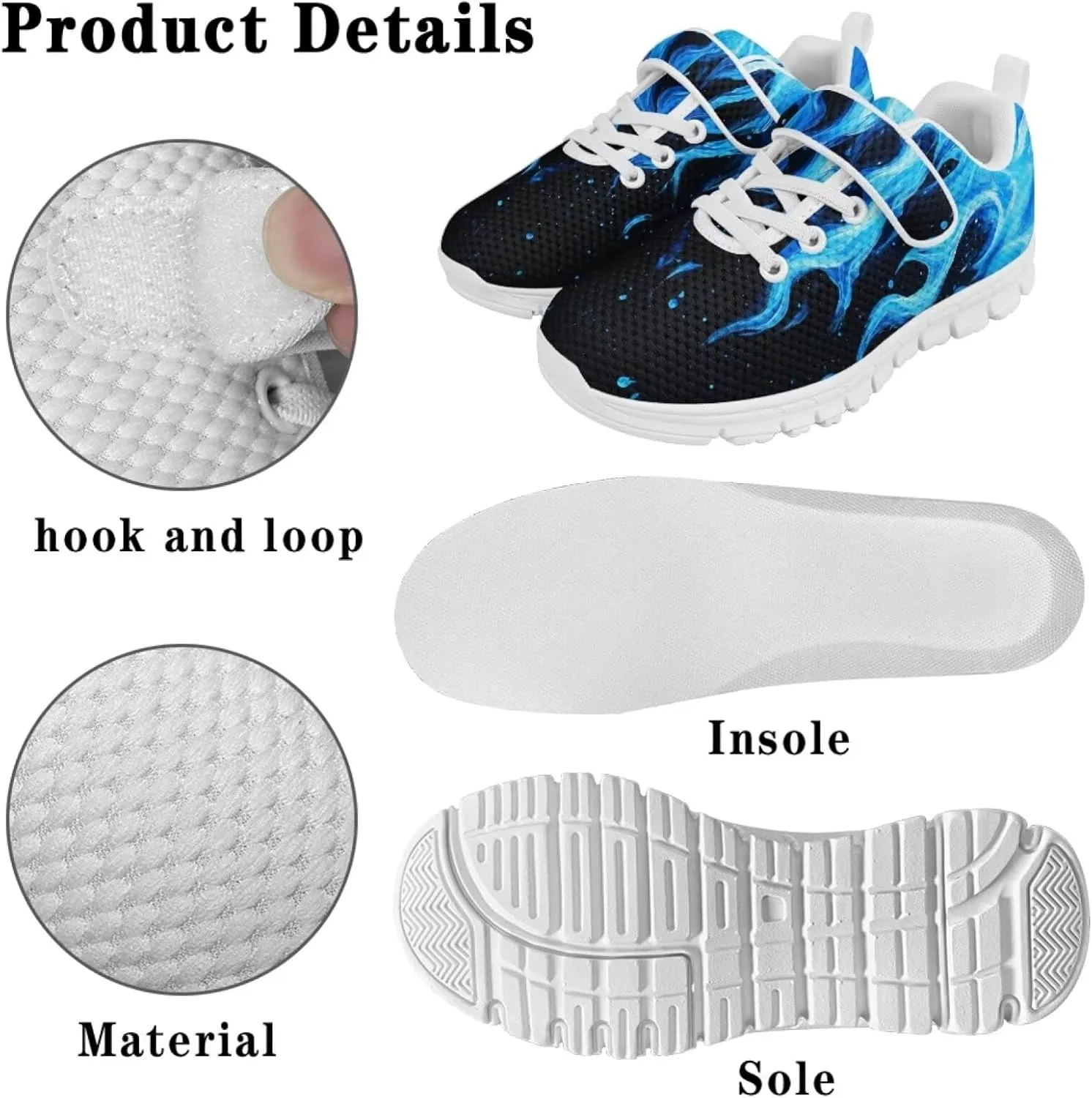 Little Boys Athletic Sneakers Sport Shoes Hook Loop Walking Strap Sneaker Hiking Birthday Shoe