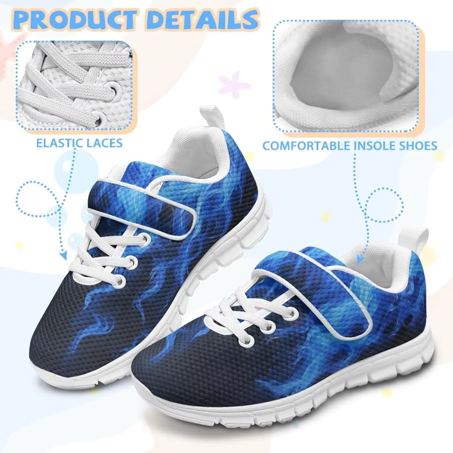 Little Boys Athletic Sneakers Sport Shoes Hook Loop Walking Strap Sneaker Hiking Birthday Shoe