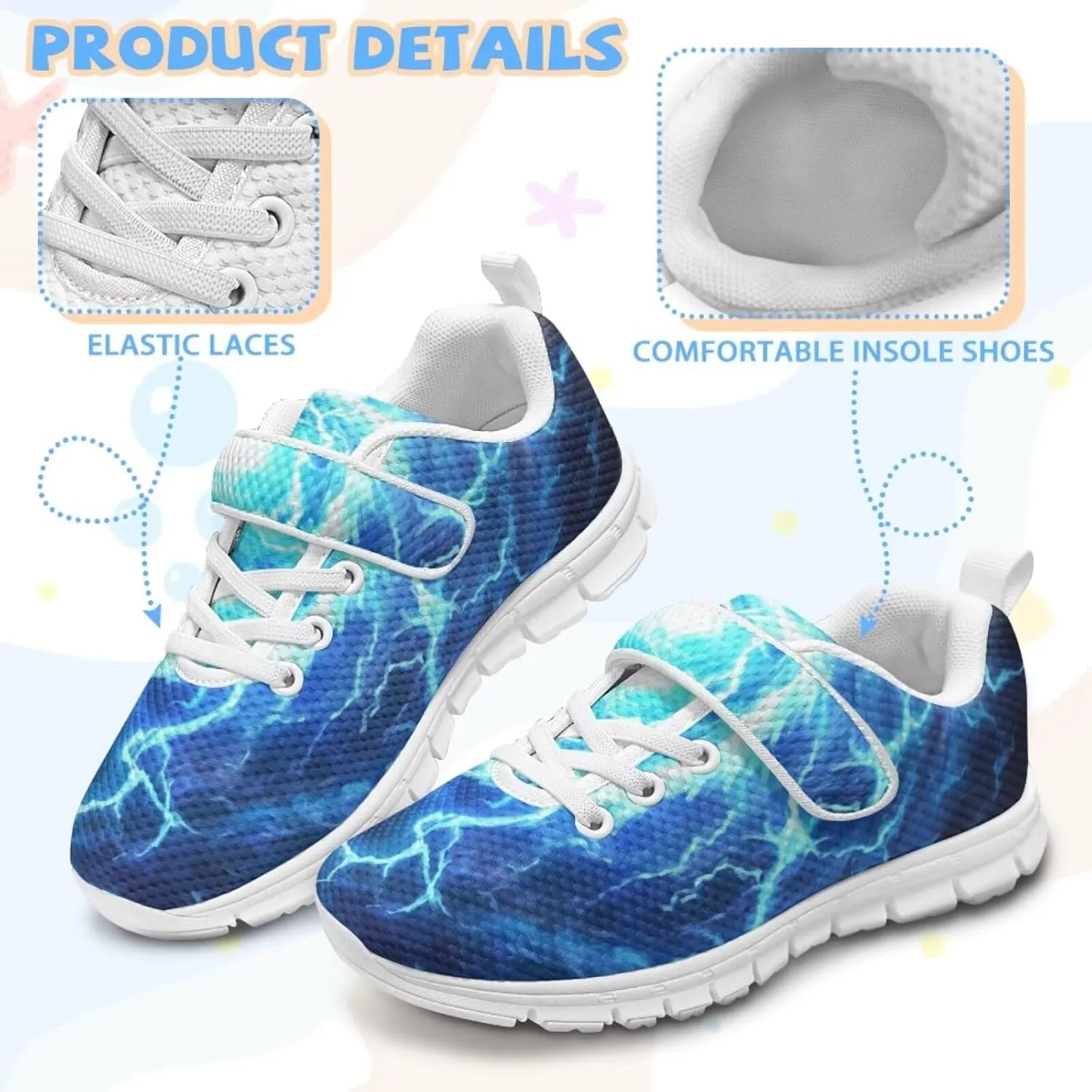 Little Boys Athletic Sneakers Sport Shoes Hook Loop Walking Strap Sneaker Hiking Birthday Shoe