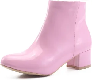 LIURUIJIA Women's Suede Ankle Boots Low Heel Leather Booties Side Zippers Round Toe Short Boots