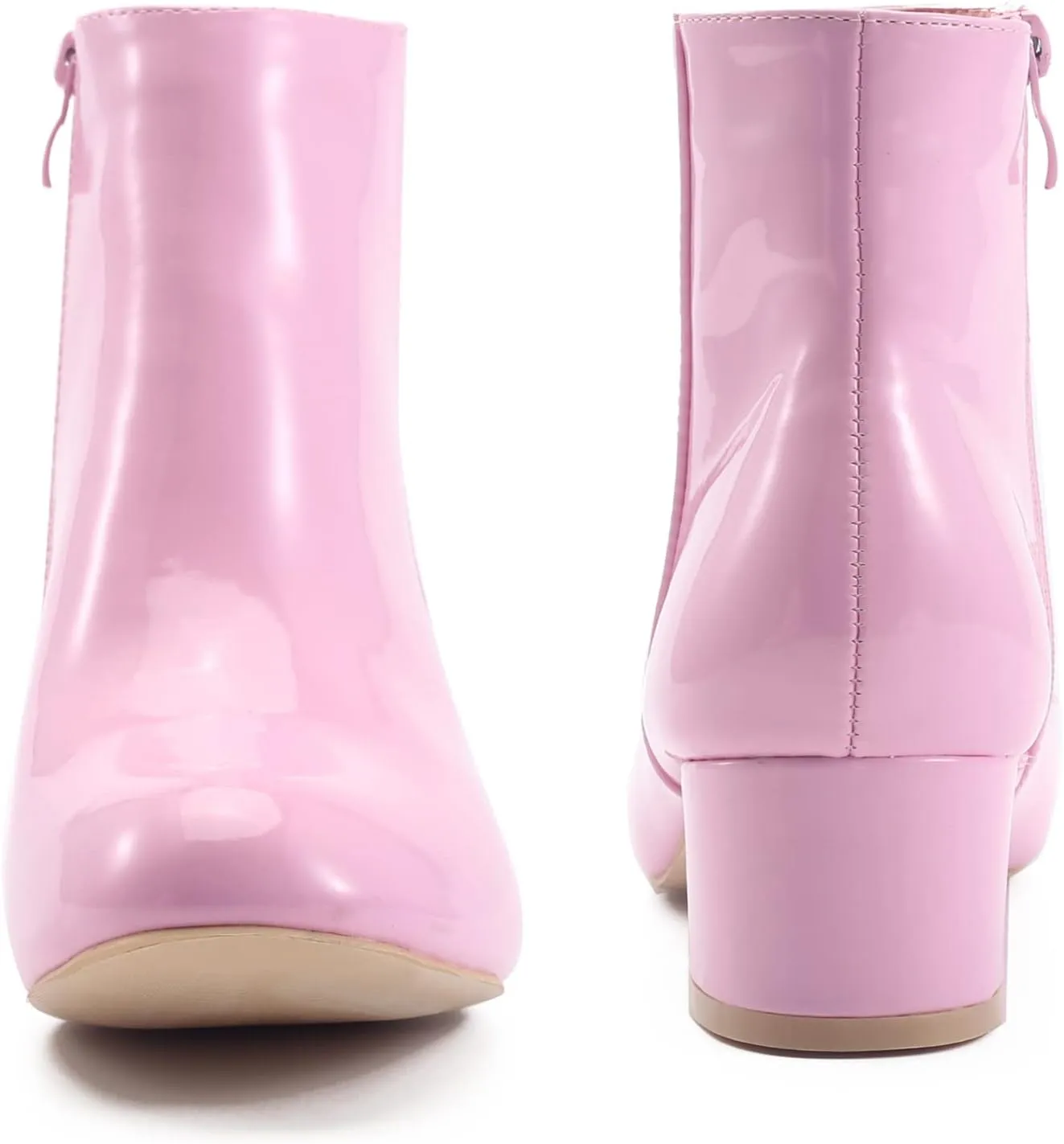 LIURUIJIA Women's Suede Ankle Boots Low Heel Leather Booties Side Zippers Round Toe Short Boots