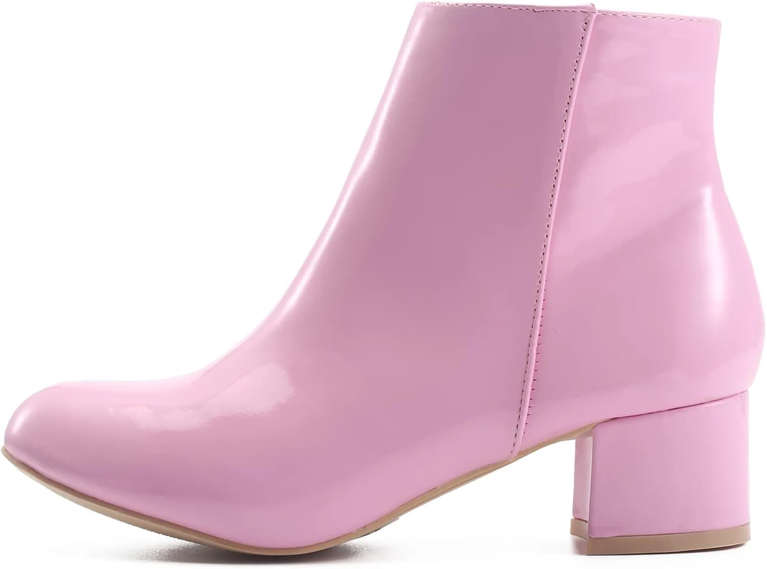 LIURUIJIA Women's Suede Ankle Boots Low Heel Leather Booties Side Zippers Round Toe Short Boots
