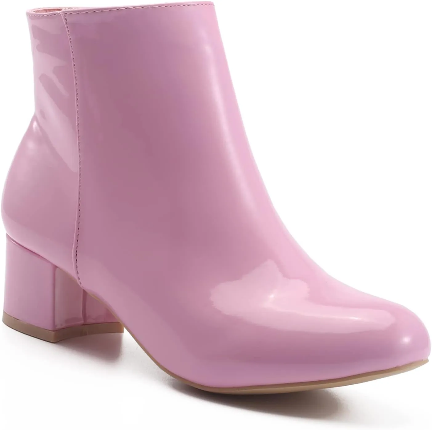 LIURUIJIA Women's Suede Ankle Boots Low Heel Leather Booties Side Zippers Round Toe Short Boots
