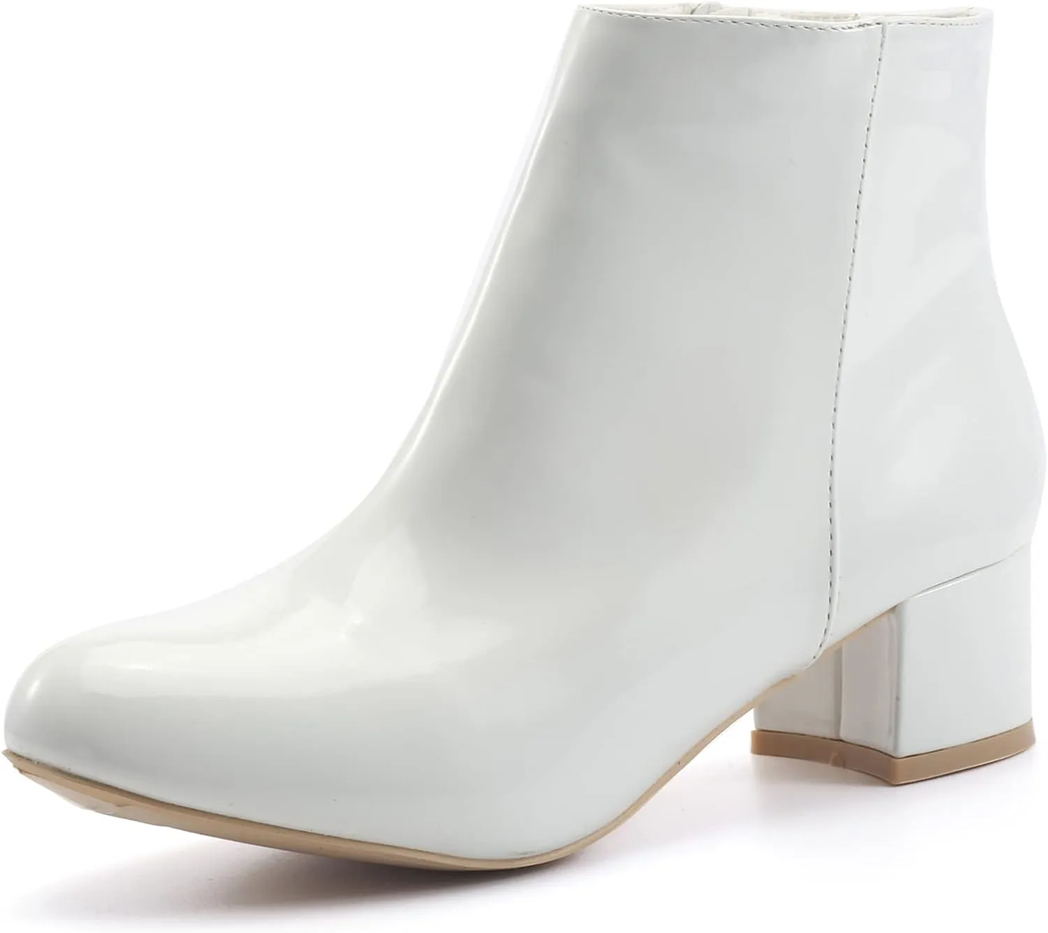 LIURUIJIA Women's Suede Ankle Boots Low Heel Leather Booties Side Zippers Round Toe Short Boots