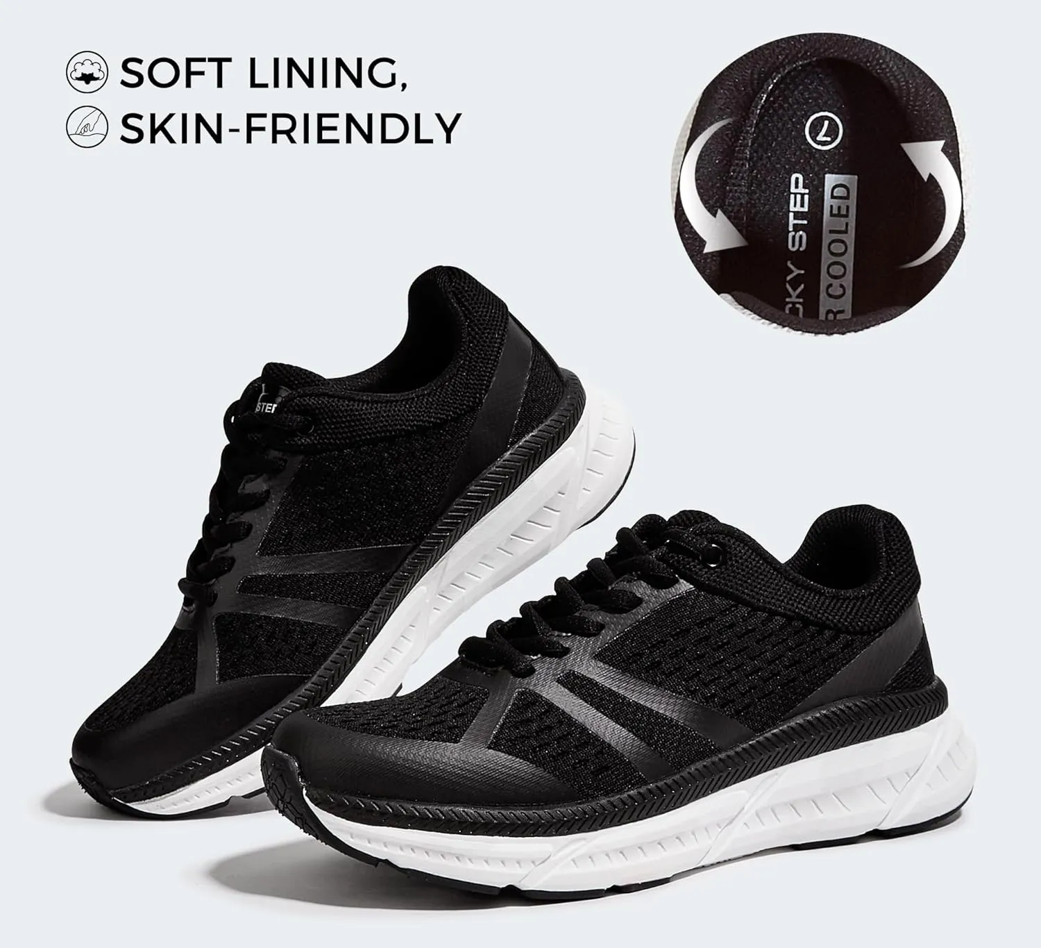 LUCKY STEP Women Walking Running Shoes Comfortable Hiking Shoes Breathable Non Slip Chunky Tennis Cross Training Workout Athletic Gym Sneakers