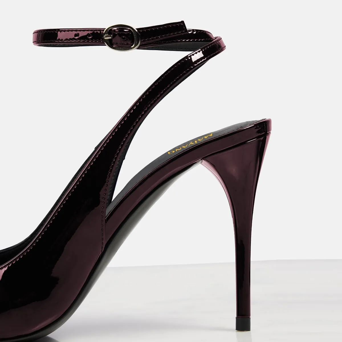 Maiyang Women Glossy Round Toe Stiletto High Heel Pumps Ankle Strap Buckle Elegant Prom Evening Dress Sandals Size 4-16 US