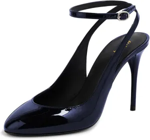 Maiyang Women Glossy Round Toe Stiletto High Heel Pumps Ankle Strap Buckle Elegant Prom Evening Dress Sandals Size 4-16 US